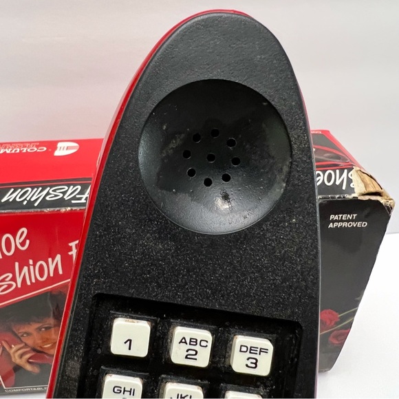 Vintage 1980s Red High Heel Stiletto Shoe Phone Telephone with Box - Picture 6 of 10
